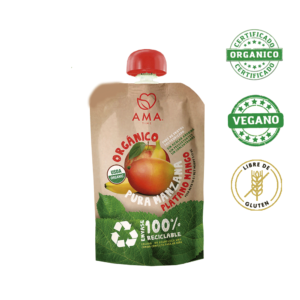 Compota manzana plátano mango <br> 90 gr.