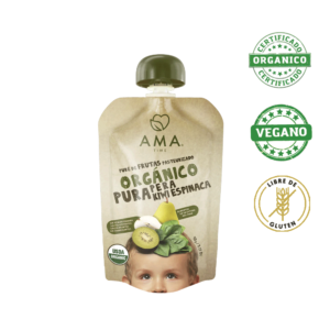 Compota kiwi pera espinaca <br> 90 gr.